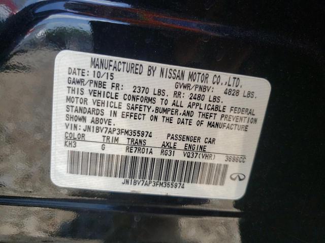 Photo 10 from auction – 2015 INFINITI Q50 BASE with VIN JN1BV7AP3FM355974
