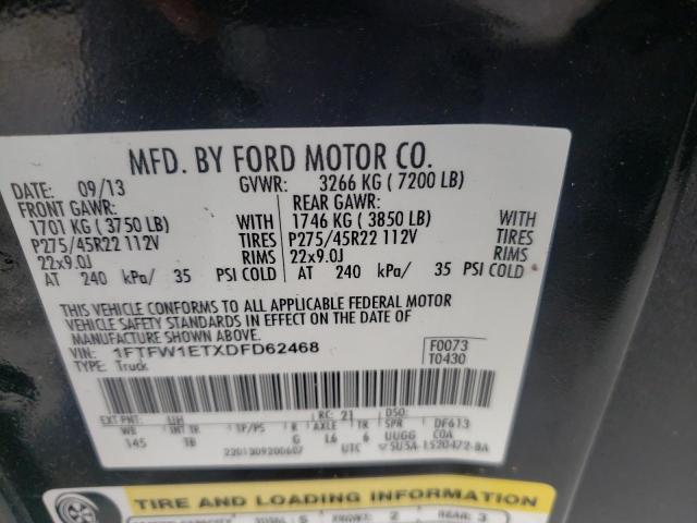 Photo 10 from auction – 2013 FORD F150 SUPER with VIN 1FTFW1ETXDFD62468