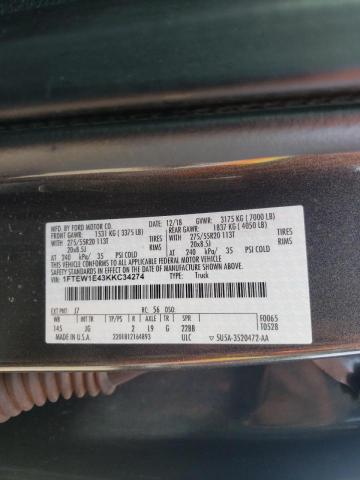 Photo 10 from auction – 2019 FORD F150 SUPER with VIN 1FTEW1E43KKC34274