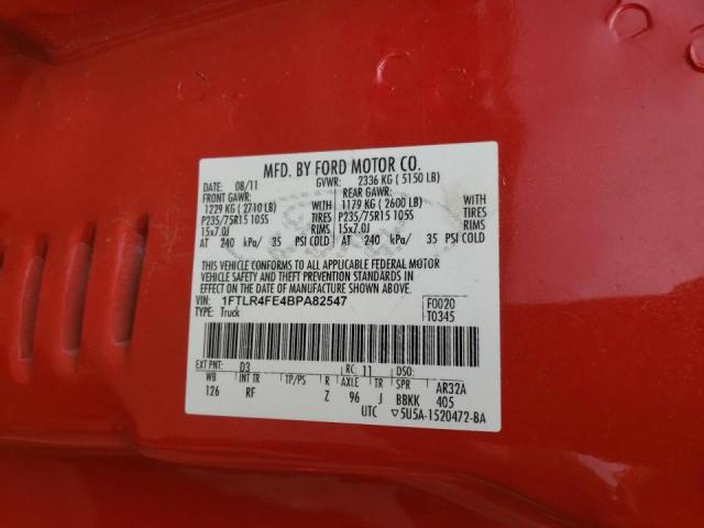 Photo 10 from auction – 2011 FORD RANGER SUP with VIN 1FTLR4FE4BPA82547
