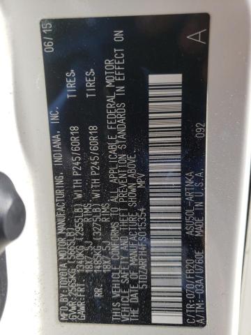 Photo 10 from auction – 2015 TOYOTA HIGHLANDER with VIN 5TDZARFH4FS015354