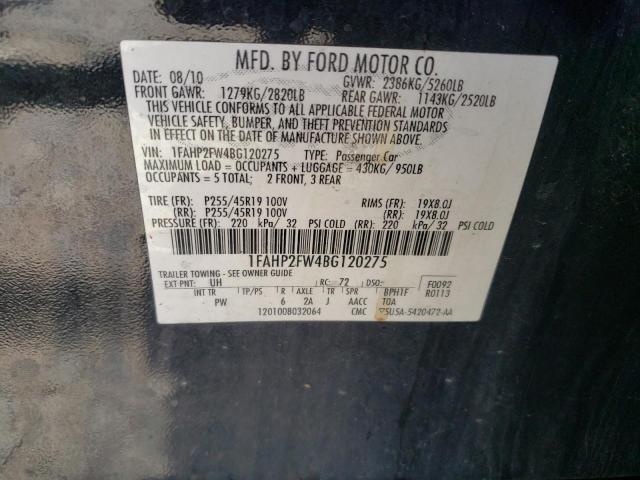 Photo 10 from auction – 2011 FORD TAURUS LIM with VIN 1FAHP2FW4BG120275