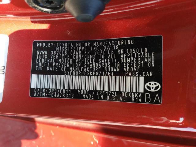 Photo 10 from auction – 2019 TOYOTA COROLLA L with VIN 5YFBURHE9KP871764