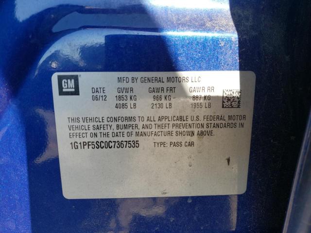 Photo 10 from auction – 2012 CHEVROLET CRUZE LT with VIN 1G1PF5SC0C7367535