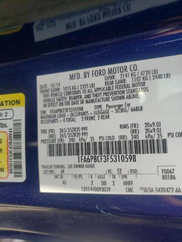 Photo 10 from auction – 2015 FORD MUSTANG GT with VIN 1FA6P8CF3F5310598