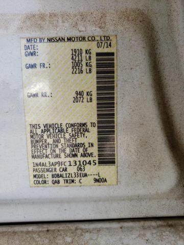 Photo 10 from auction – 2015 NISSAN ALTIMA 2.5 with VIN 1N4AL3AP9FC131045