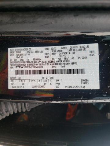 Photo 10 from auction – 2018 FORD F150 SUPER with VIN 1FTEW1CP8JFB50388