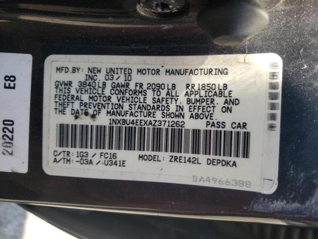 Photo 10 from auction – 2010 TOYOTA COROLLA BA with VIN 1NXBU4EEXAZ371262