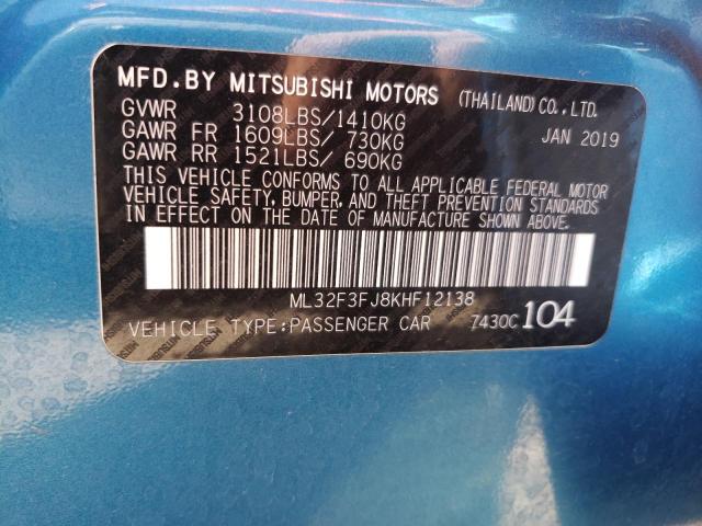 Photo 10 from auction – 2019 MITSUBISHI MIRAGE G4 with VIN ML32F3FJ8KHF12138