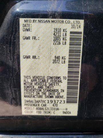 Photo 10 from auction – 2015 NISSAN ALTIMA 2.5 with VIN 1N4AL3AP7FC193723
