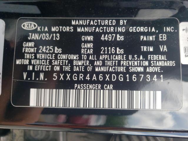 Photo 10 from auction – 2013 KIA OPTIMA SX with VIN 5XXGR4A6XDG167341