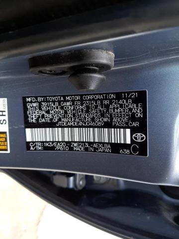Photo 10 from auction – 2022 TOYOTA COROLLA LE with VIN JTDEAMDE4NJ046089