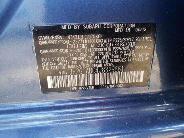 Photo 10 from auction – 2018 SUBARU CROSSTREK with VIN JF2GTADC4J8329661