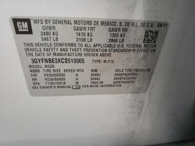 Photo 10 from auction – 2012 CADILLAC SRX PERFOR with VIN 3GYFNBE3XCS510065