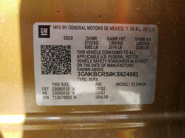 Photo 10 from auction – 2019 CHEVROLET BLAZER 2LT with VIN 3GNKBCRS8KS624981