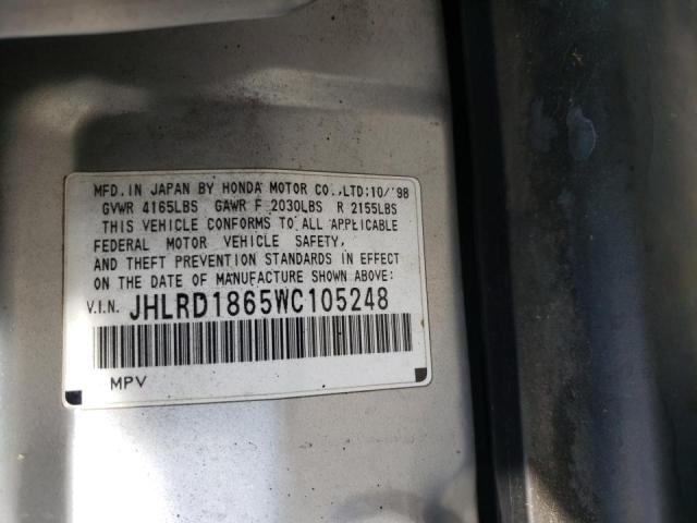 Photo 10 from auction – 1998 HONDA CR-V EX with VIN JHLRD1865WC105248