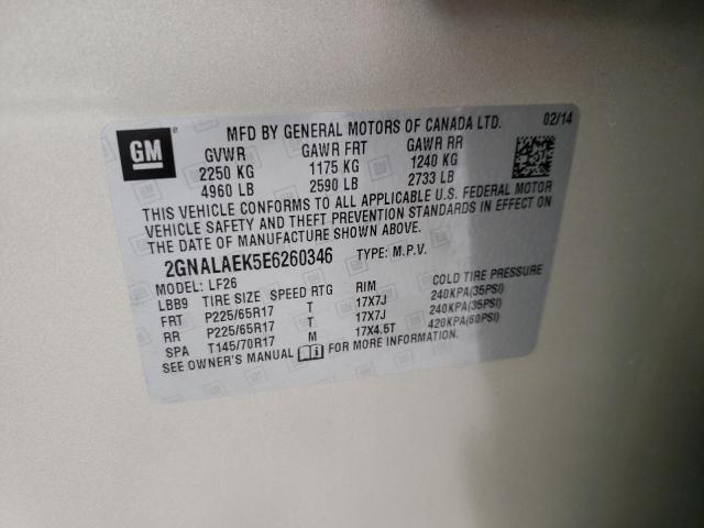 Photo 10 from auction – 2014 CHEVROLET EQUINOX LS with VIN 2GNALAEK5E6260346