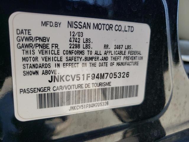 Photo 10 from auction – 2004 INFINITI G35 with VIN JNKCV51F94M705326