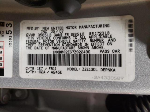 Photo 10 from auction – 2007 TOYOTA COROLLA CE with VIN 1NXBR32E67Z922490