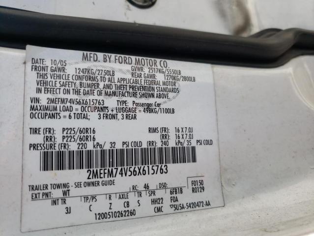 Photo 10 from auction – 2006 MERCURY GRAND MARQ with VIN 2MEFM74V56X615763