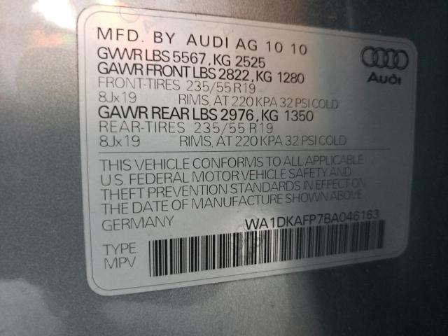 Photo 10 from auction – 2011 AUDI Q-5 with VIN WA1DKAFP7BA046163