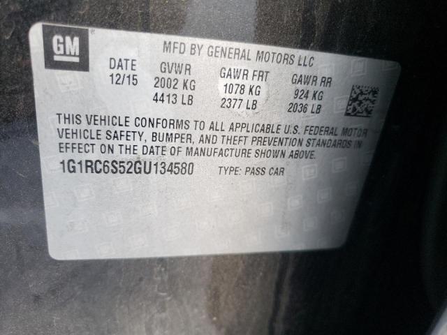 Photo 10 from auction – 2016 CHEVROLET VOLT LT with VIN 1G1RC6S52GU134580