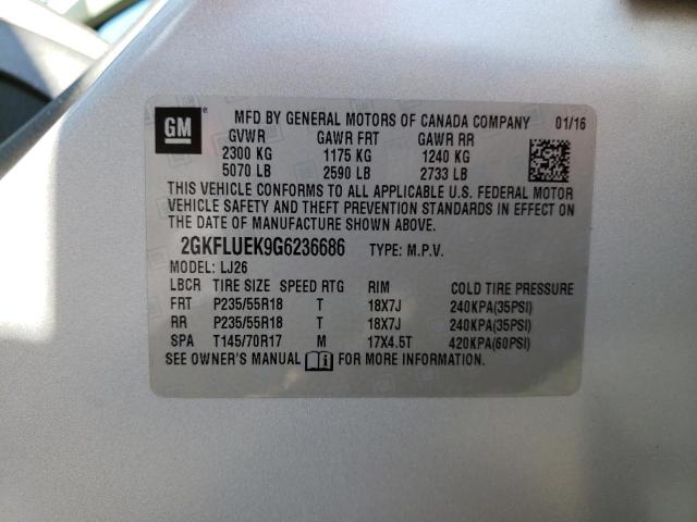 Photo 10 from auction – 2016 GMC TERRAIN SL with VIN 2GKFLUEK9G6236686