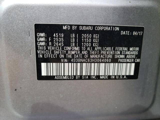 Photo 10 from auction – 2017 SUBARU LEGACY 2.5 with VIN 4S3BNAC63H3064060