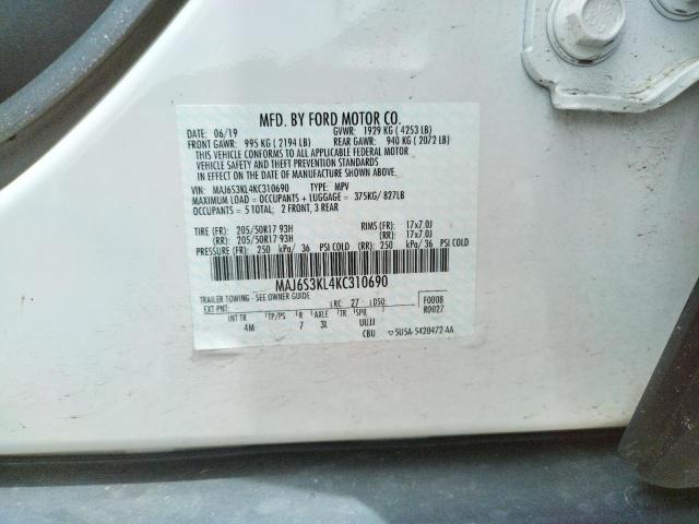 Photo 10 from auction – 2019 FORD ECOSPORT T with VIN MAJ6S3KL4KC310690