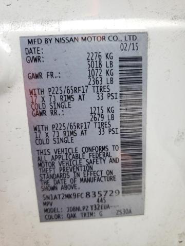 Photo 10 from auction – 2015 NISSAN ROGUE S with VIN 5N1AT2MK9FC835729