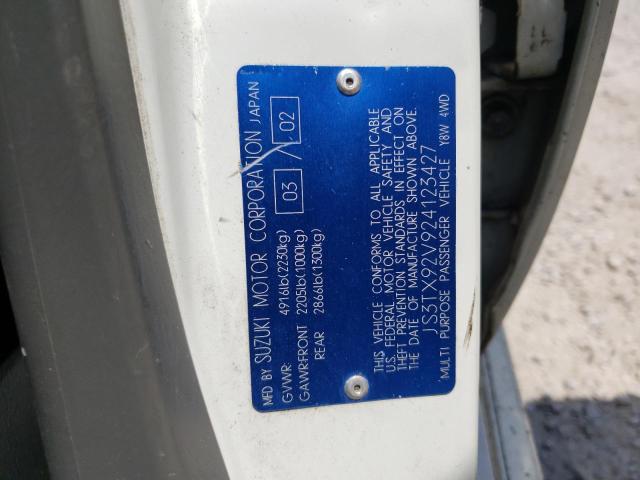 Photo 10 from auction – 2002 SUZUKI XL7 PLUS with VIN JS3TX92V924123427
