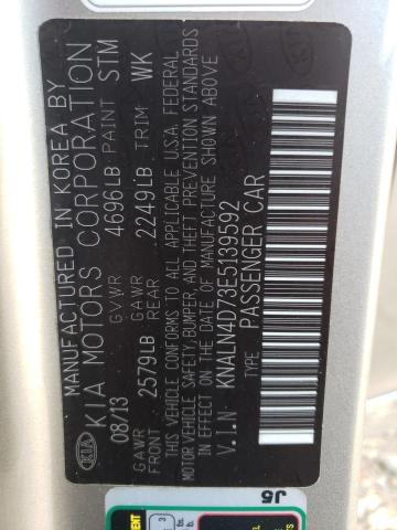 Photo 10 from auction – 2014 KIA CADENZA PR with VIN KNALN4D73E5139592