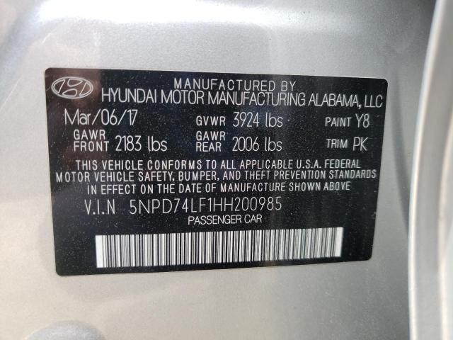 Photo 10 from auction – 2017 HYUNDAI ELANTRA SE with VIN 5NPD74LF1HH200985