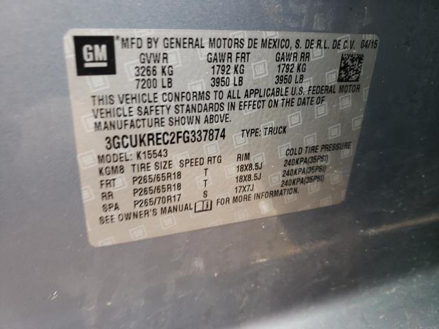 Foto 10 de la subasta – 2015 CHEVROLET SILVERADO con VIN 3GCUKREC2FG337874