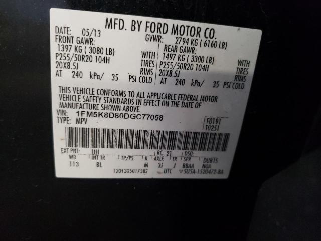 Photo 10 from auction – 2013 FORD EXPLORER X with VIN 1FM5K8D80DGC77058