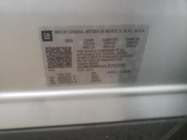 Photo 10 from auction – 2020 CHEVROLET BLAZER 1LT with VIN 3GNKBBRA2LS721371
