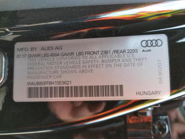 Photo 10 from auction – 2017 AUDI A3 PREMIUM with VIN WAUB8GFF8H1053621
