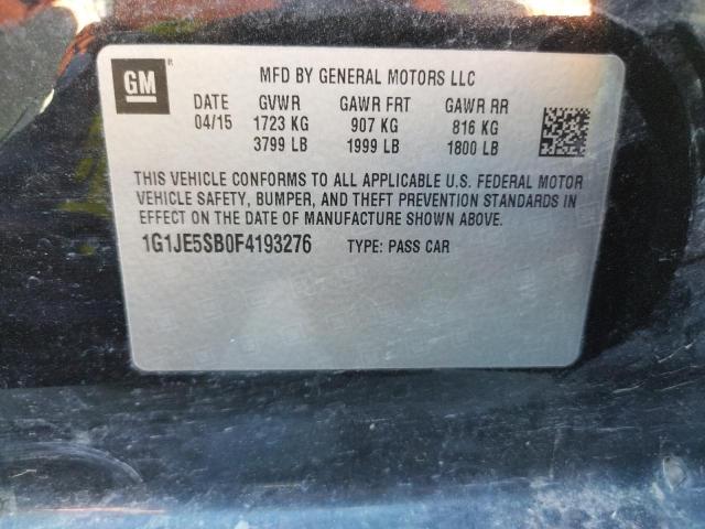 Photo 10 from auction – 2015 CHEVROLET SONIC LTZ with VIN 1G1JE5SB0F4193276