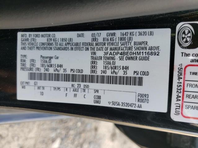 Photo 10 from auction – 2017 FORD FIESTA SE with VIN 3FADP4BE0HM116892