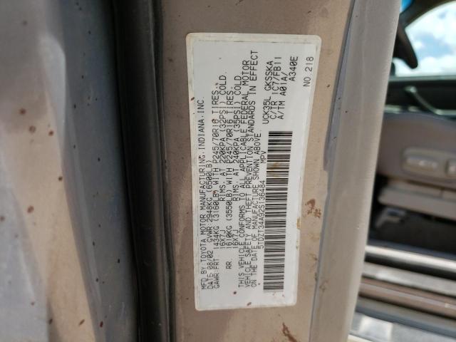 Photo 10 from auction – 2002 TOYOTA SEQUOIA SR with VIN 5TDZT34A92S136484