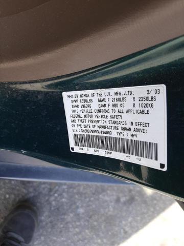 Photo 10 from auction – 2003 HONDA CR-V EX with VIN SHSRD78853U124990