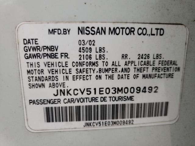 Photo 10 from auction – 2003 INFINITI G35 with VIN JNKCV51E03M009492