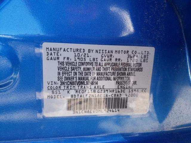 Photo 10 from auction – 2021 NISSAN VERSA SV with VIN 3N1CN8EV0ML924614