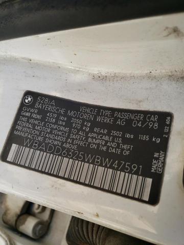 Photo 10 from auction – 1998 BMW 528 I AUTO with VIN WBADD6325WBW47591
