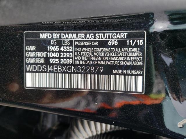 Photo 10 from auction – 2016 MERCEDES-BENZ CLA 250 with VIN WDDSJ4EBXGN322879