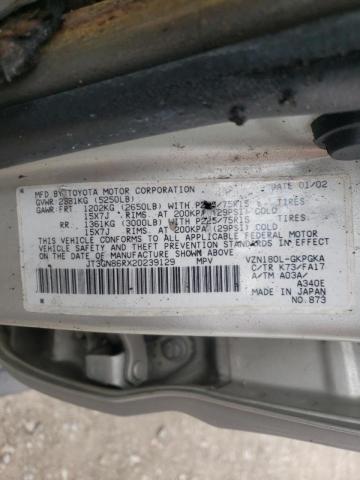 Photo 10 from auction – 2002 TOYOTA 4RUNNER SR with VIN JT3GN86RX20239129