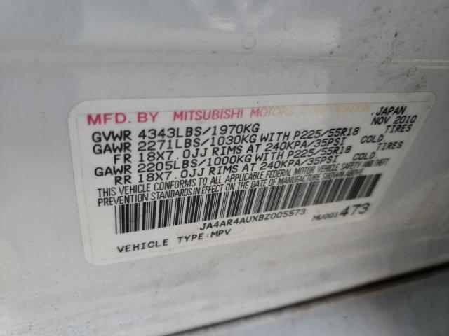 Photo 10 from auction – 2011 MITSUBISHI OUTLANDER with VIN JA4AR4AUXBZ005573