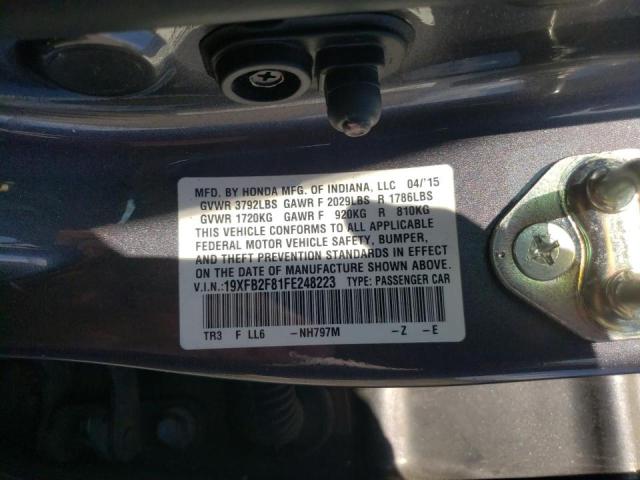 Photo 10 from auction – 2015 HONDA CIVIC EX with VIN 19XFB2F81FE248223
