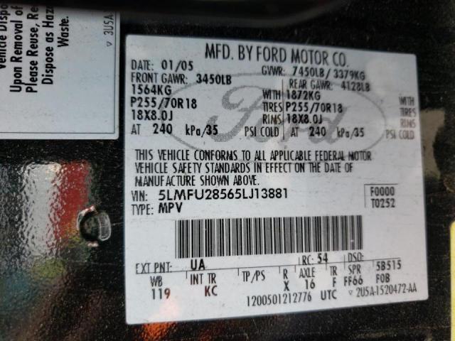 Photo 10 from auction – 2005 LINCOLN NAVIGATOR with VIN 5LMFU28565LJ13881