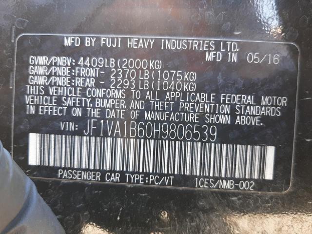 Photo 10 from auction – 2017 SUBARU WRX with VIN JF1VA1B60H9806539